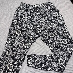 Abercrombie & Fitch Monochrome Black & White Paisley Joggers Size Large